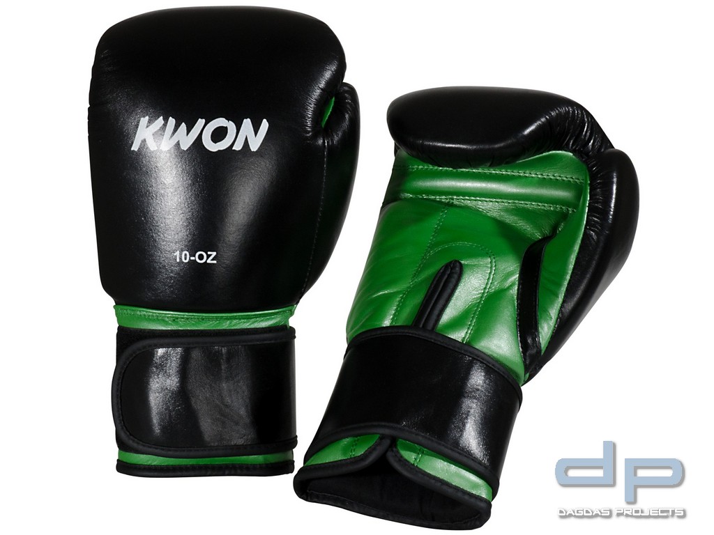 Boxhandschuhe Knocking in Schwarz/Grün Gewicht: 12 oz