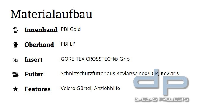 Eska Feuerwehrhandschuhe ZEUS PBI 5F Belt (Lange Stulpe mit Gürtel)