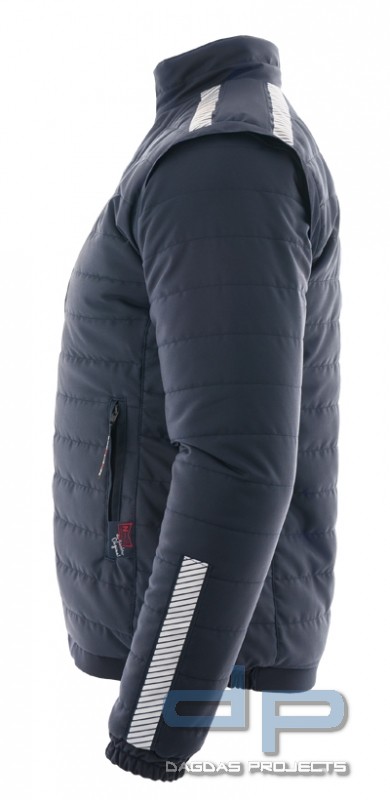 Warnschutz-Steppjacke "Night Hawk" marine mit abnehmbaren Ärmeln