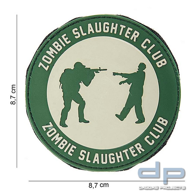 Emblem 3D PVC Zombie Slaughter Grün