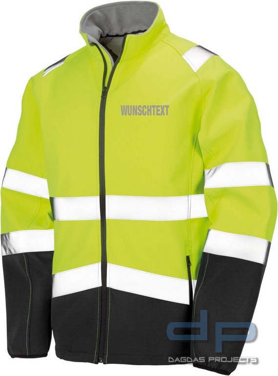 Printable Safety Softshell Jacket inkl. Wunschaufdruck in reflex silber