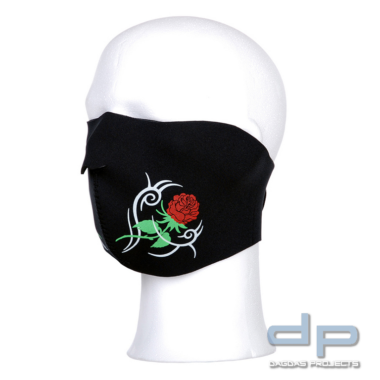 Motorrad Maske half face roses