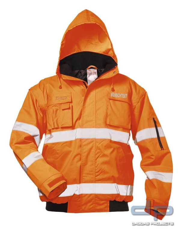 SAFESTYLE® Warnschutz-Pilotenjacke Wunschbeschriftung möglich in Orange