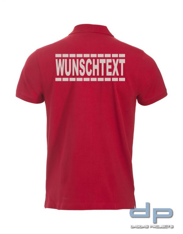 Premium Polo mit Wunschaufdruck gestrichelte Linien in verschiedenen Farben