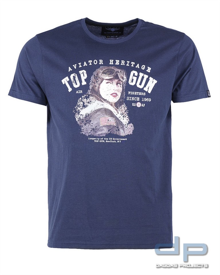 T-SHIRT M.DRUCK ′AVIATOR′ DK.BLAU VPE 3