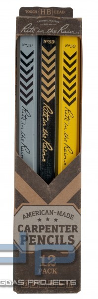 Rite In The Rain - Carpenter Pencils 12 Stück (dicke Bleistifte), Farbe: schwarz