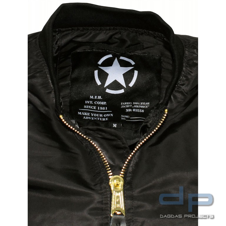 US Airforce Jacke MA1, in Schwarz und Oliv