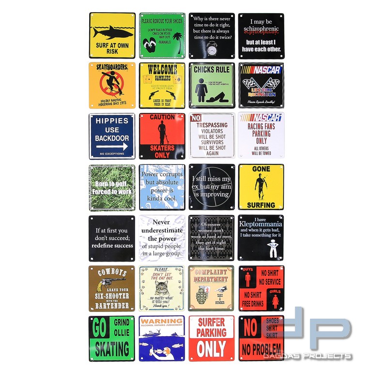 Metall Platten mit  Mangnet sortiert 20 Stück