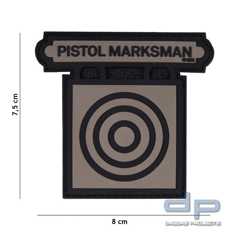 Emblem 3D PVC Pistol Marksman grau