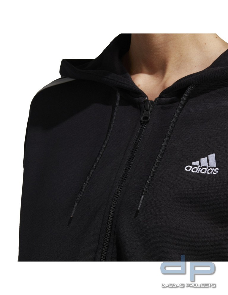adidas Damen Kapuzenjacke, Essentials 3-Streifen, French Terry