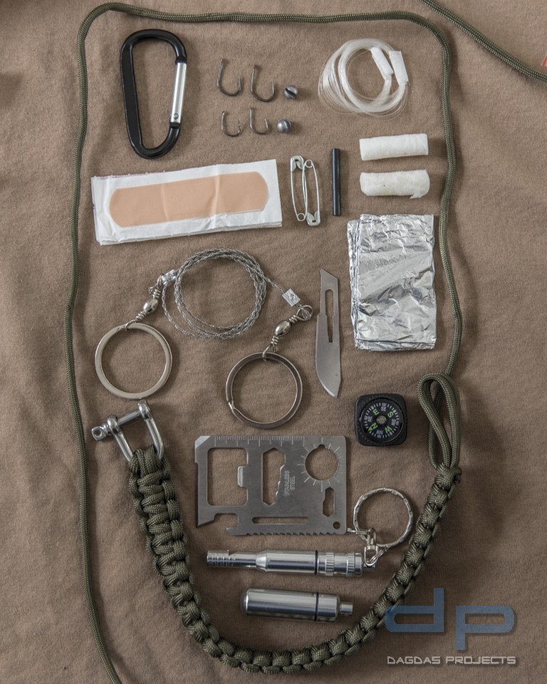PARACORD SURVIVAL KIT LARGE SCHWARZ 2 Stück