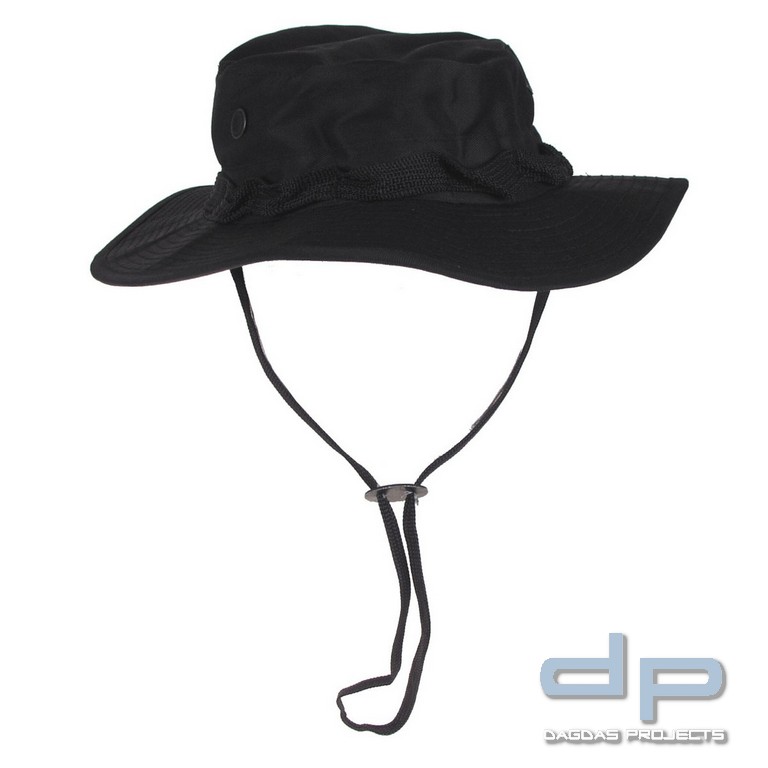US GI Buschhut, mit Kinnband, GI Boonie, Rip Stop, schwarz