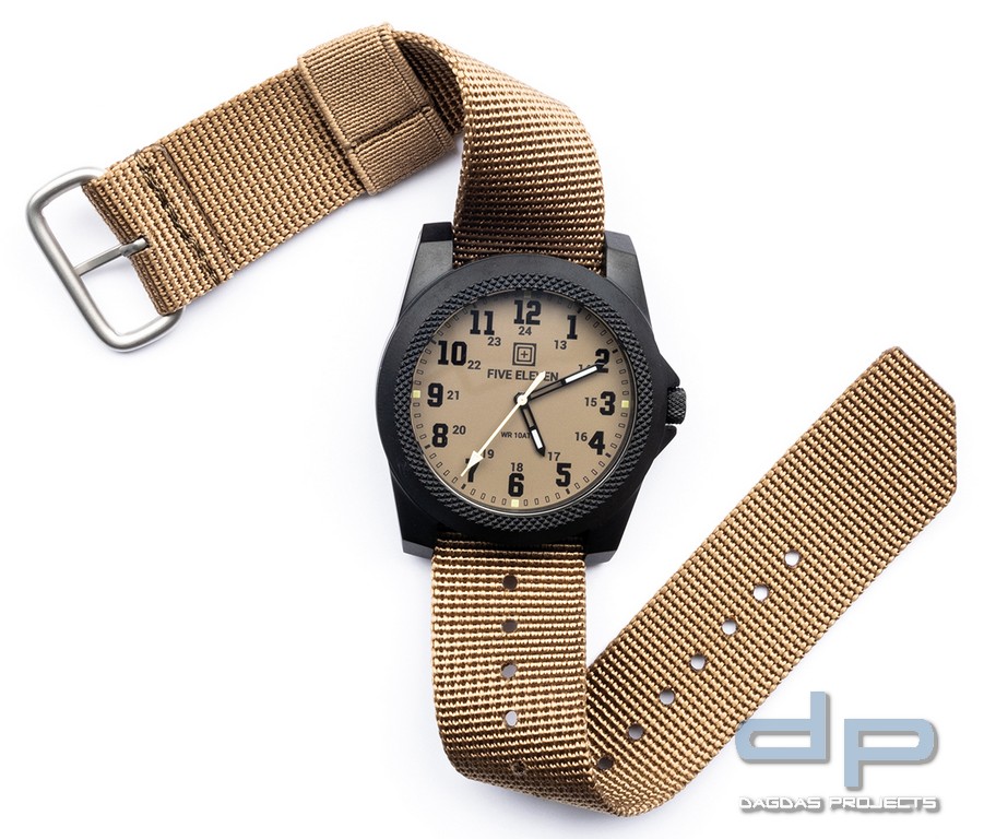 5.11 TACTICAL PATHFINDER WATCH ARMBANDUHR in schwarz und kangaroo
