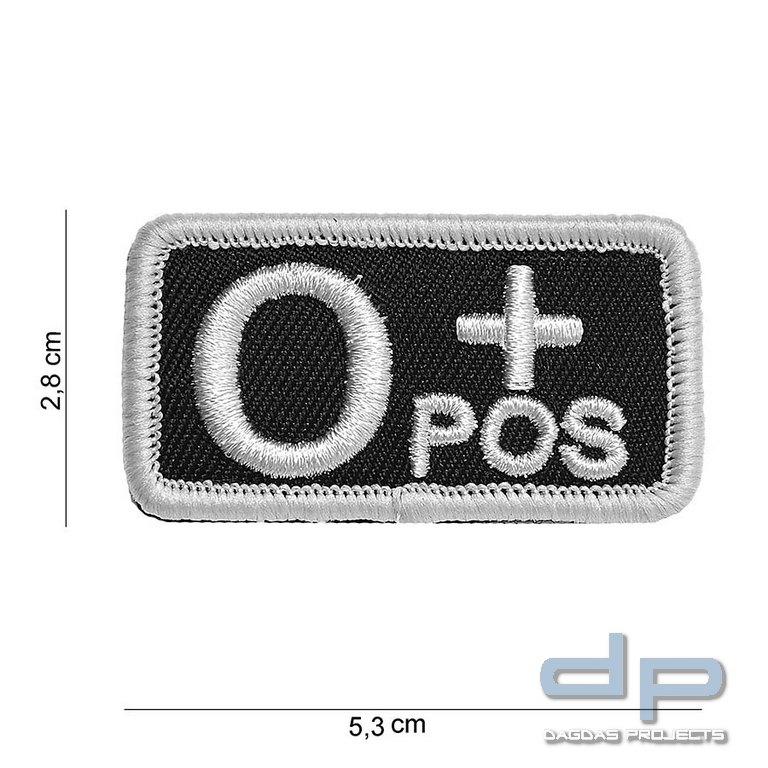 Emblem Blutgruppe O+Positiv schwarz