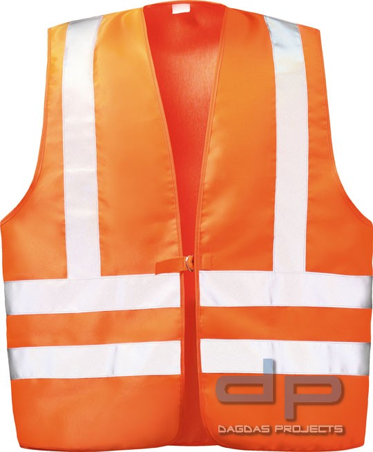 Textil Warnweste mit Schulterreflexstreifen in Orange