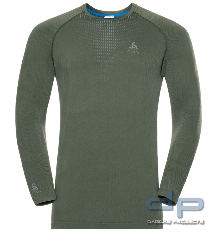 Odlo Crew Neck Long Sleeve Performance Warm oliv