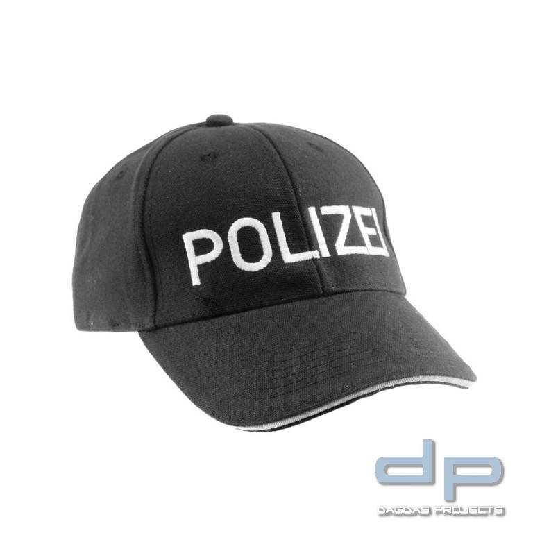 COP® Basecap mit Stick - POLIZEI vorne, Stickfarbe weiß, Einheitsgröße Schwarz oder Navy