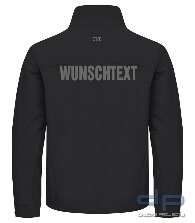 Behörden Wedderburn Short Jacket Men in Schwarz und Dark Navy mit Wunschaufdruck auf Brust und Rücke