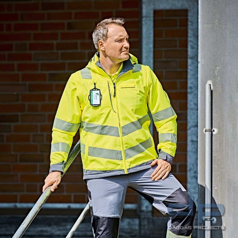 Behörden WARNSCHUTZ PARKA in Gelb/Grau mit Aufdruck nach Wunsch auf dem Rücken