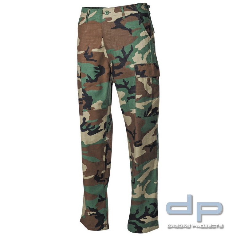 US Kampfhose, BDU, Rip Stop, woodland