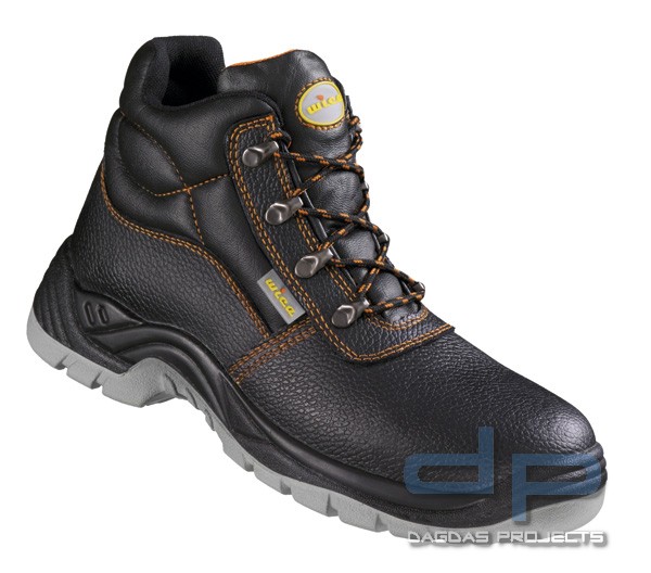 Schnürstiefel in Schwarz/Orange abgesetzt