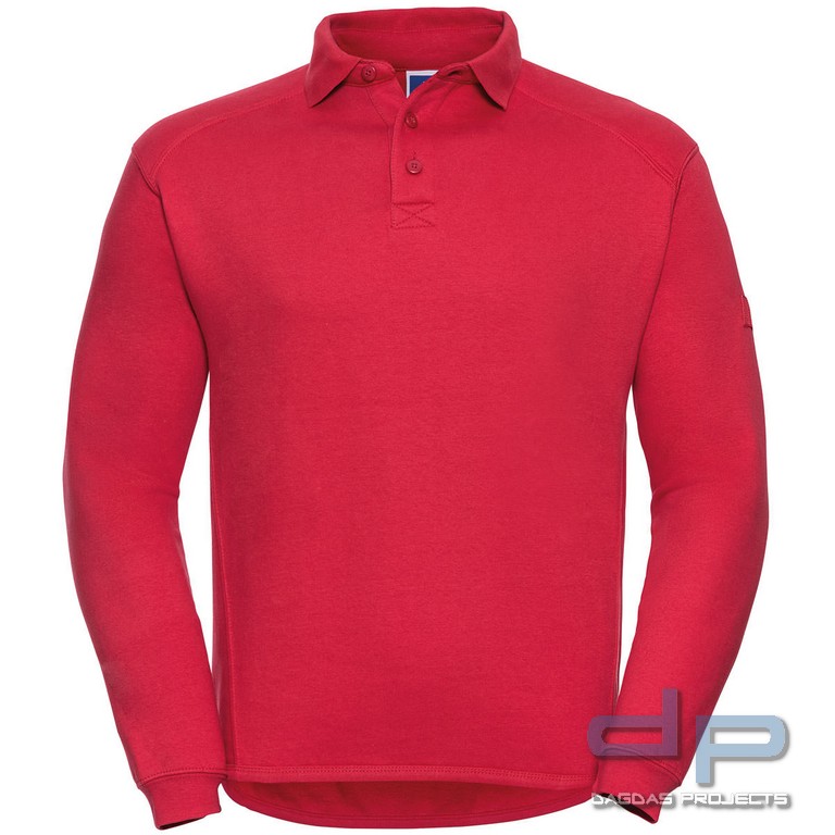 Behörden Sweatshirt in verschiedenen Farben mit Kragen und Wunschaufdruck in reflex silber