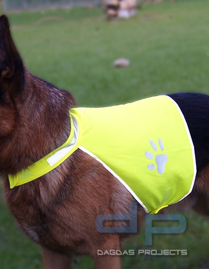 Hunde-Warnweste mit Wunschaufdruck in Reflex Silber