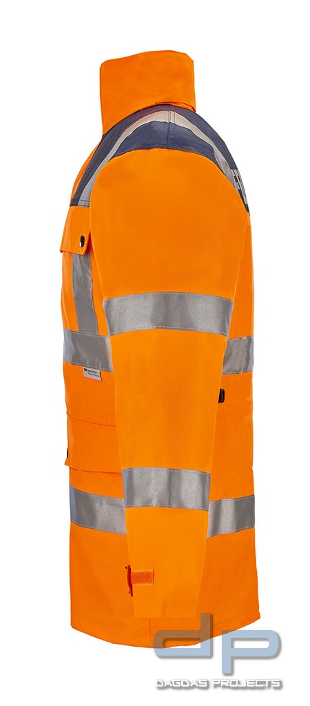 Warn-Parka EN ISO 20471:2013 Farbe leuchtorange/blau