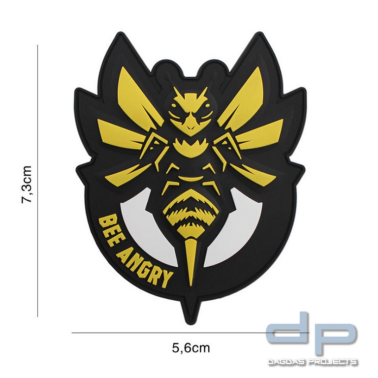 Emblem 3D PVC Bee Angry gelb