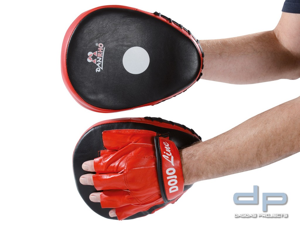 Dojo-Line Coaching Mitt Paar in rot-schwarz