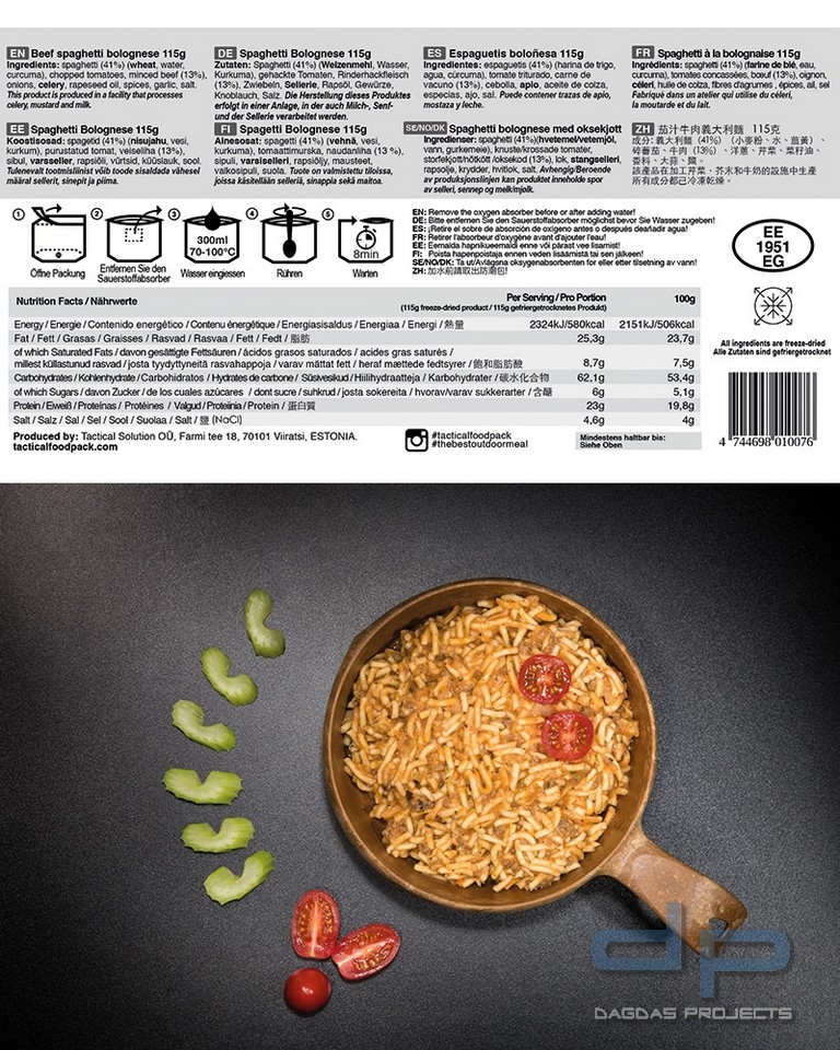 TACTICAL FOODPACK® SPAGHETTI BOLOGNESE VP2