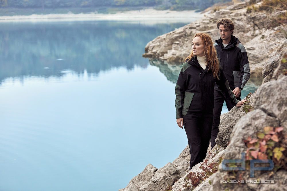 Unisex Trekkingjacke Behörde inklusive Wunschaufdruck in reflex silber