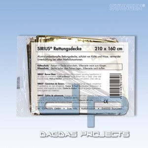 SIRIUS® Rettungsdecke silber-gold 210 x 160 cm