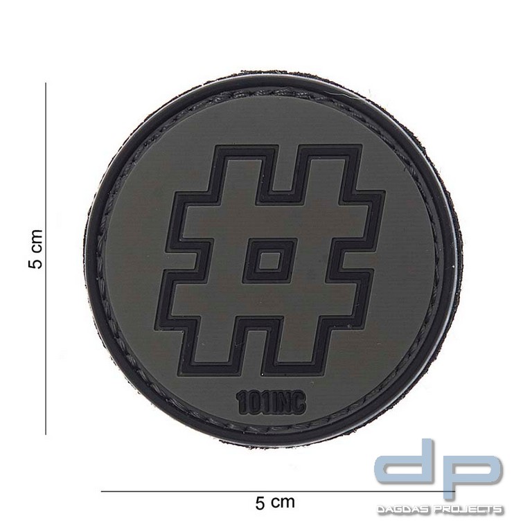 Emblem 3D PVC Hashtag schwarz