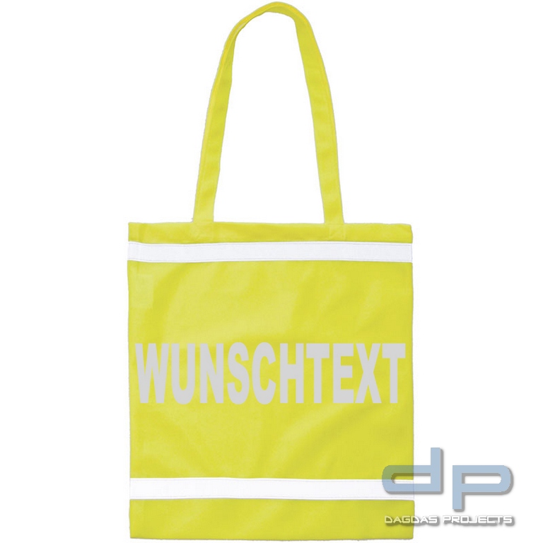 Shopping Bag lange Henkel verschiedene Farben mit Aufdruck nach Wunsch in reflektieren Silber
