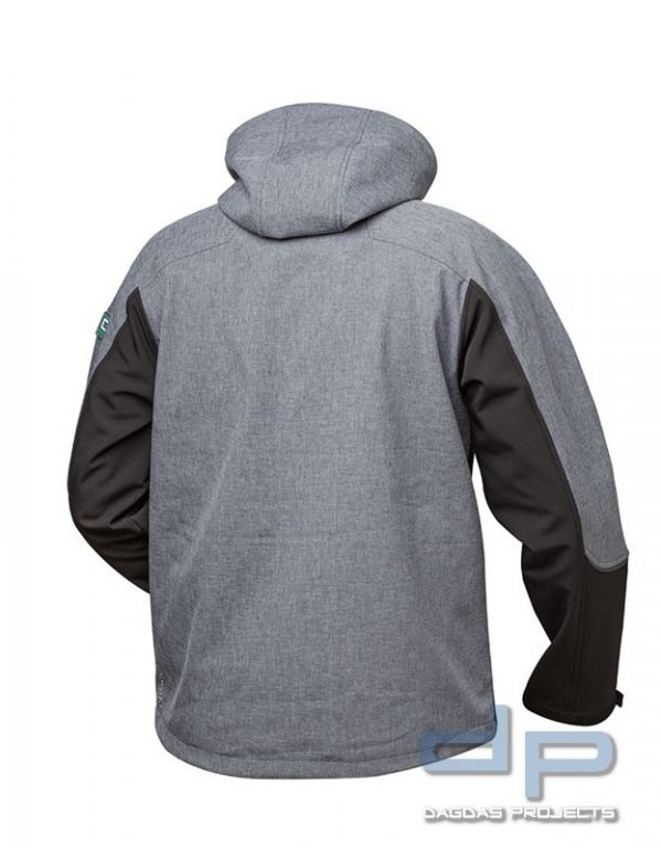Softshell-Jacke wind- und wasserdicht in Grau/Schwarz