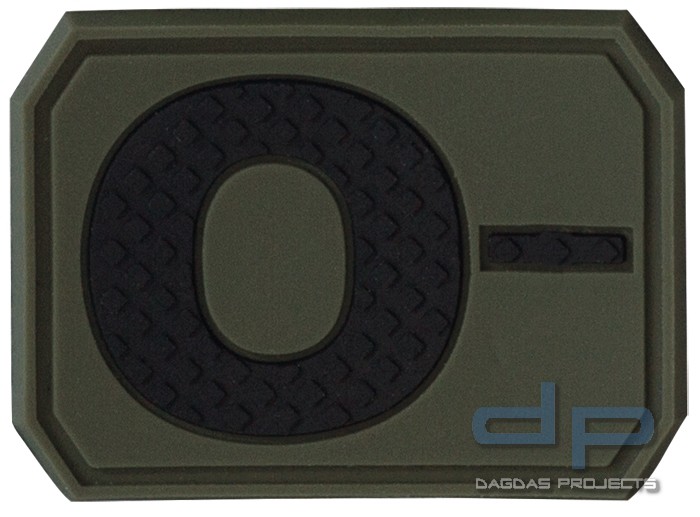 3D Blutgruppenpatch 0 Negativ Oliv oder Coyote
