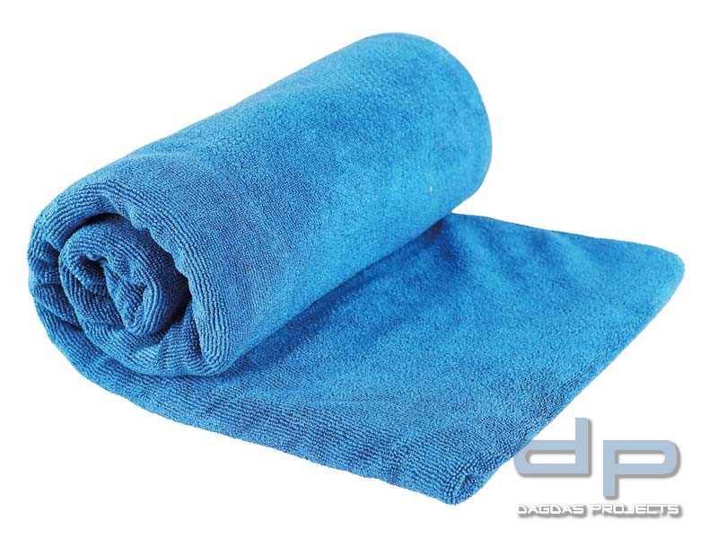 Sea to Summit TEK TOWEL L,pacific-blau, Aufhängeschlaufe, Druckknopf, Netzbeutel