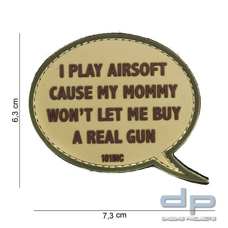 Emblem 3D PVC I Play Airsoft beige
