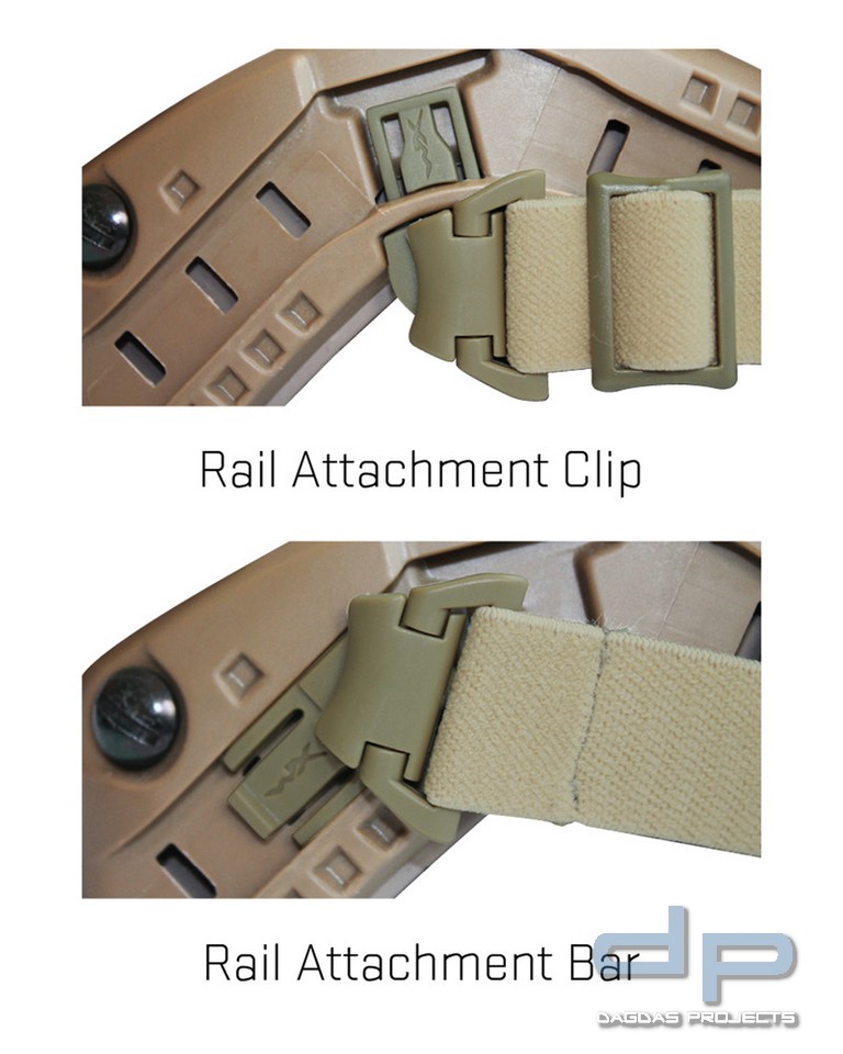 WILEY X ARC RAIL ATTACHMENT CLIP & BAR SET FÜR RAS in verschiedenen Farben