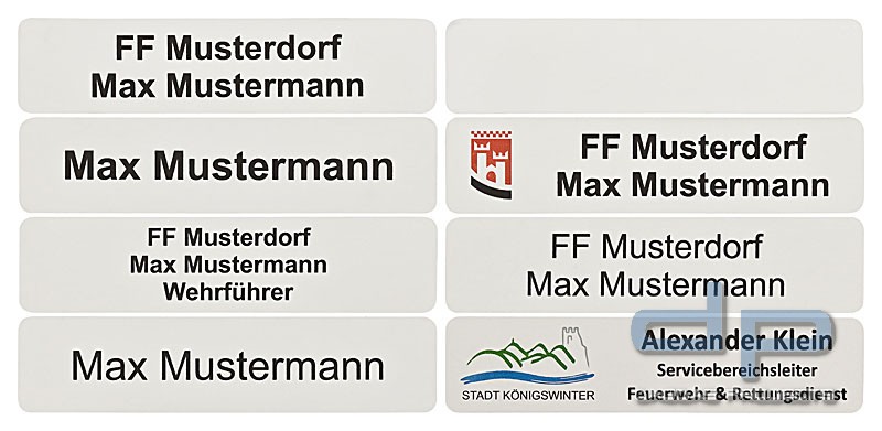 Aluminium Namensschild 87x20mm mit starkem Magneten mit individuellem Wunschtext