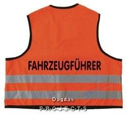 Kennzeichnungsweste, orange Individueller Text
