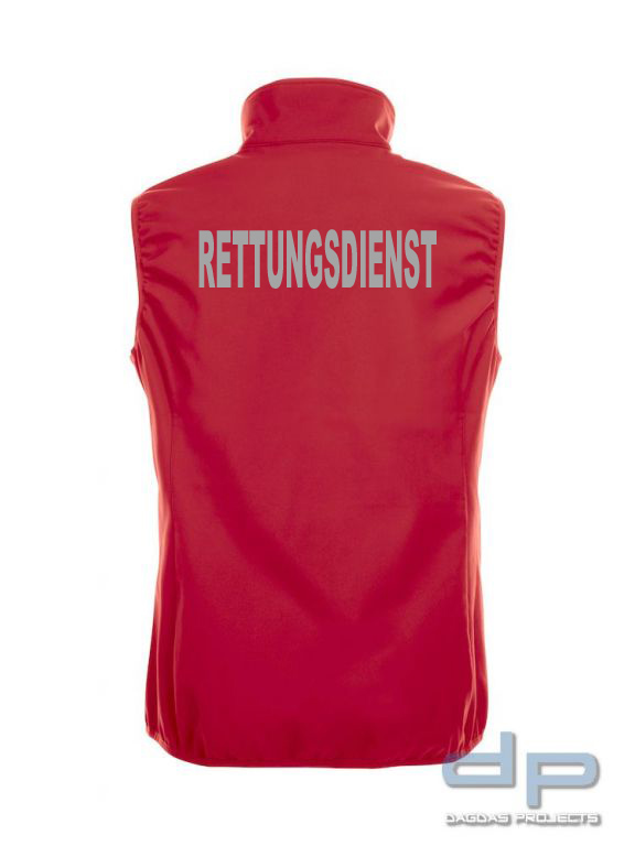 Basic Softshell Weste Ladies mit reflektierend silbernem Wunschaufdruck in verschiedenen Farben
