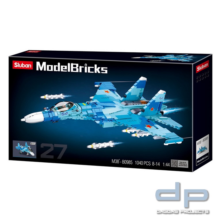 Sluban blue jet fighter M38-B0985 #16087