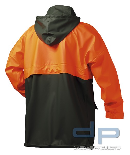 NORWAY® PU Forst-Regenjacke in Grün/Orange