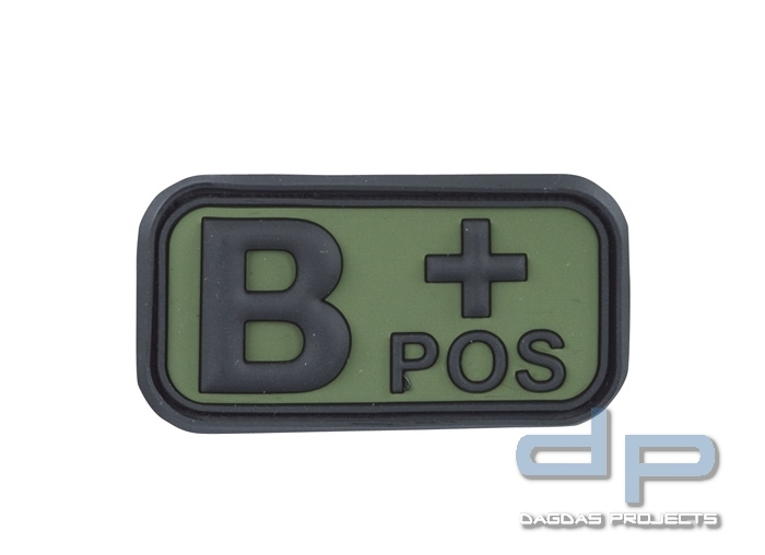3D Blutgruppenpatch Oliv/Schwarz B pos +