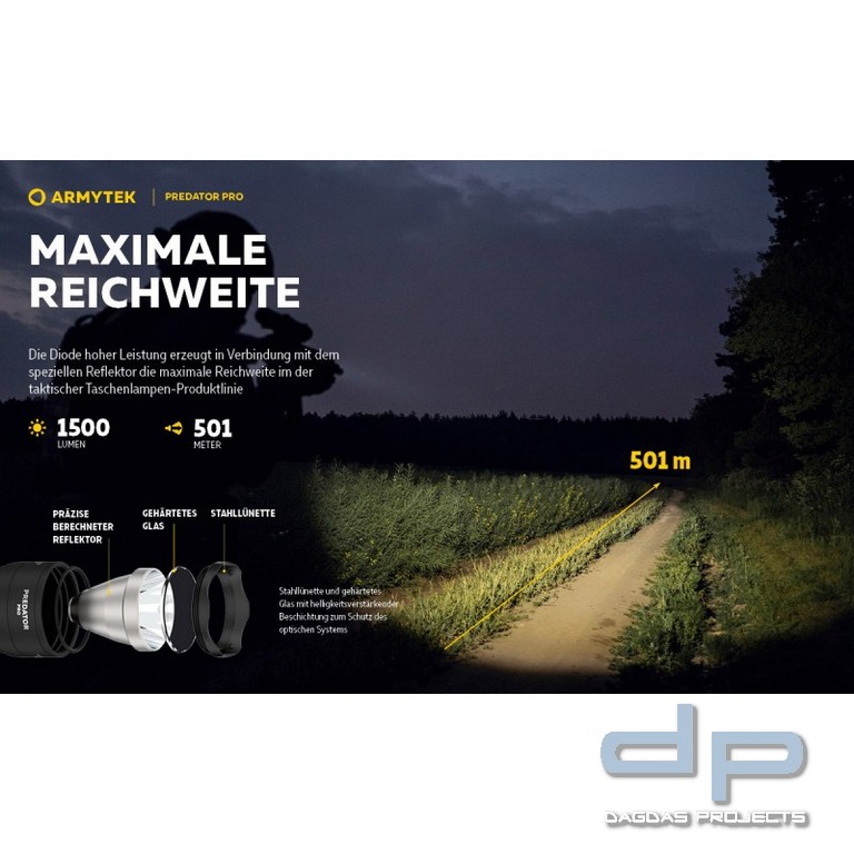 ARMYTEK Taschenlampe Predator Pro inkl. Akku