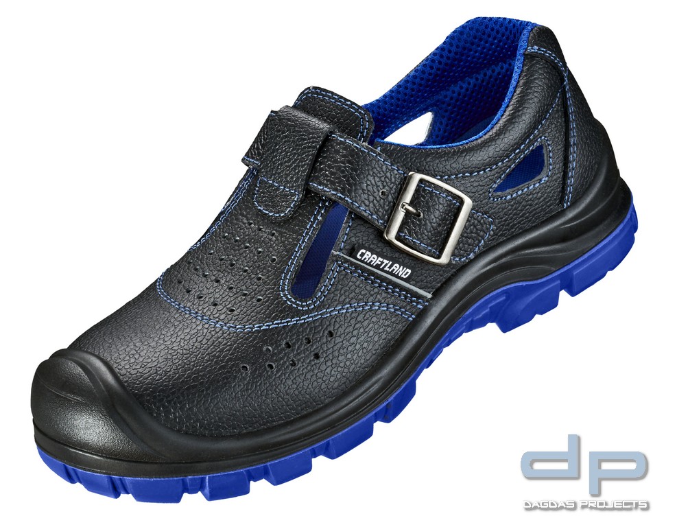 S1P Sicherheitssandale EN ISO 20345 S1P SRC in schwarz, blau abgesetzt