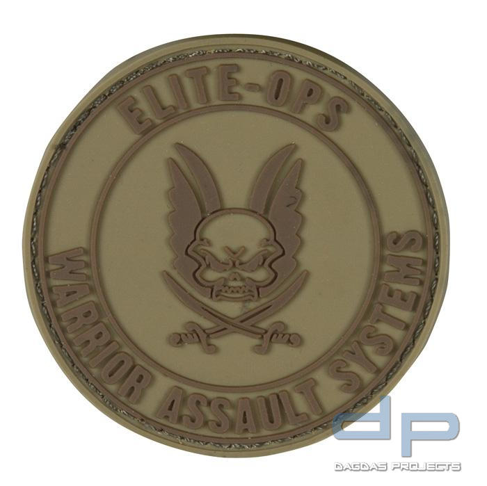 Warrior Elite Ops Rubber Patch Round Logo Tan