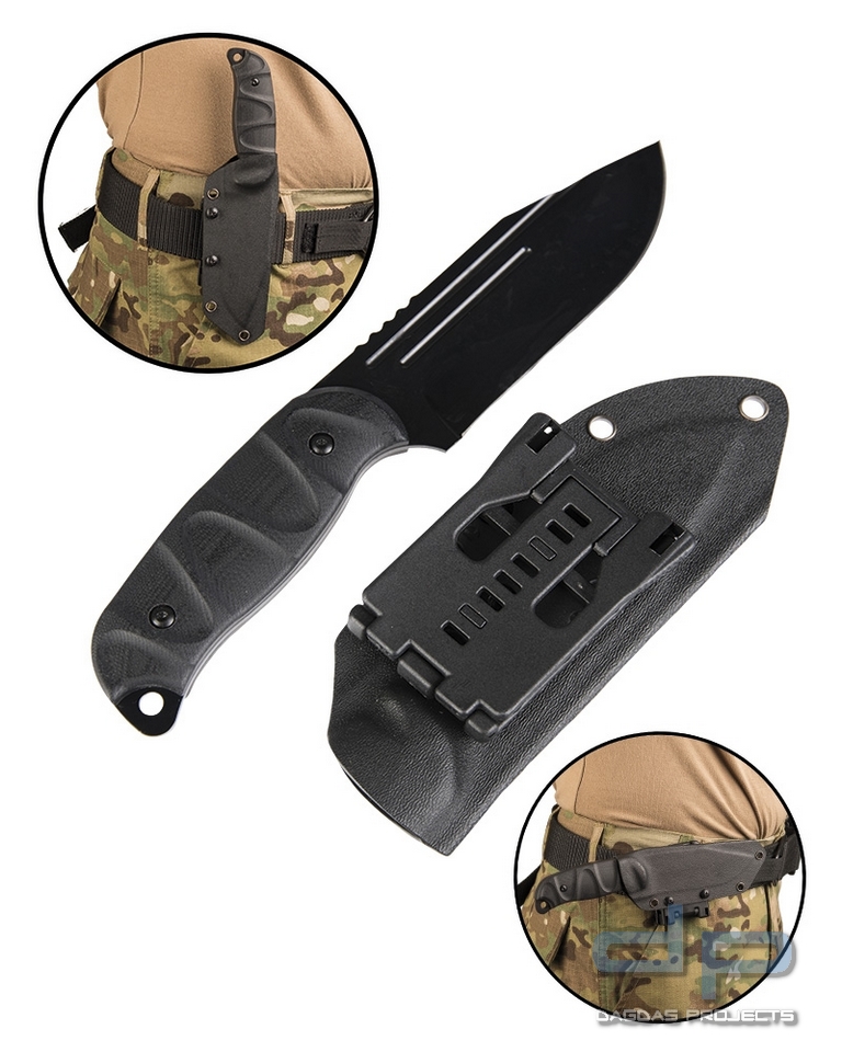 KAMPFMESSER G10 M.KYDEX® SCHEIDE SCHWARZ